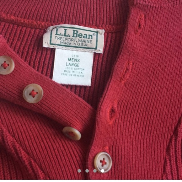 Vintage LL Bean Button Up Henley Pullover - Picture 4 of 4